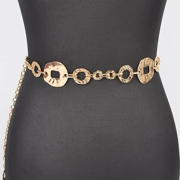 ILLUMA Hammered Metal Chain Belt - Picture 3 of 7